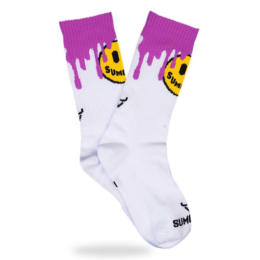 SMILE WHITE-VIOLET SOCK Sumomihi