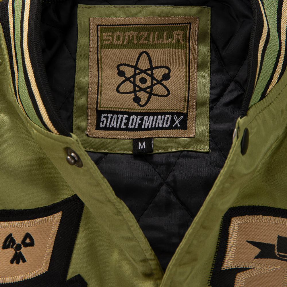 " 5OMZILLA " Bomber Jacket Military Green 5tate Of Mind