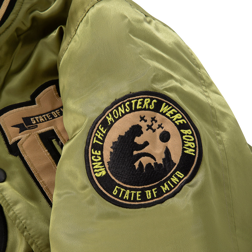 " 5OMZILLA " Bomber Jacket Military Green 5tate Of Mind