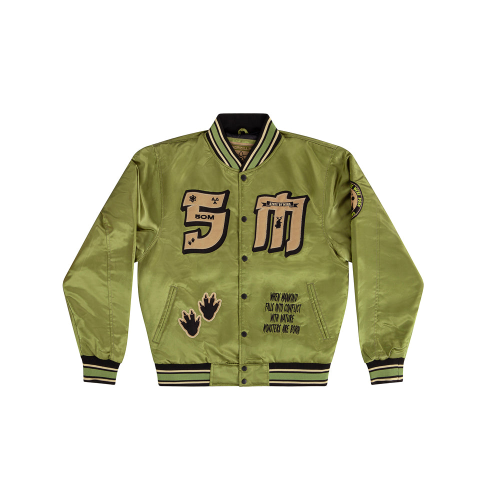 " 5OMZILLA " Bomber Jacket Military Green 5tate Of Mind