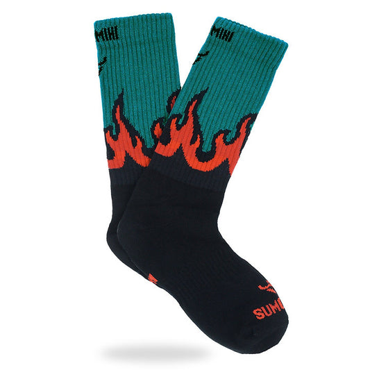 FLAME TEAL GREEN SOCK Sumomihi