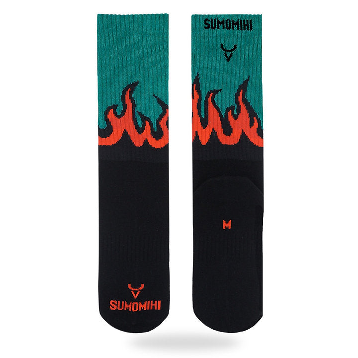 FLAME TEAL GREEN SOCK Sumomihi